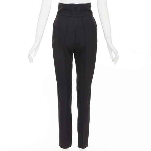 Women's Alexandre Vauthier Wool Pleat Cropped Pants