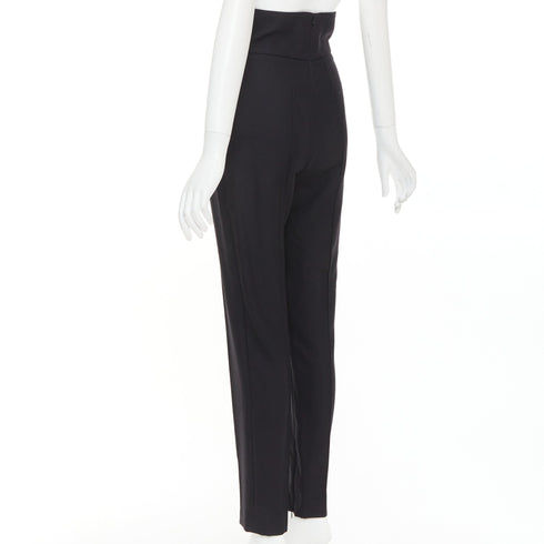 Women's Alexandre Vauthier Wool Pleat Cropped Pants