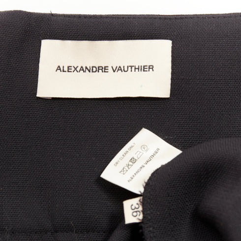 Women's Alexandre Vauthier Wool Pleat Cropped Pants