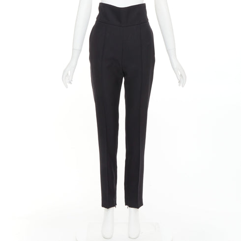 Women's Alexandre Vauthier Wool Pleat Cropped Pants