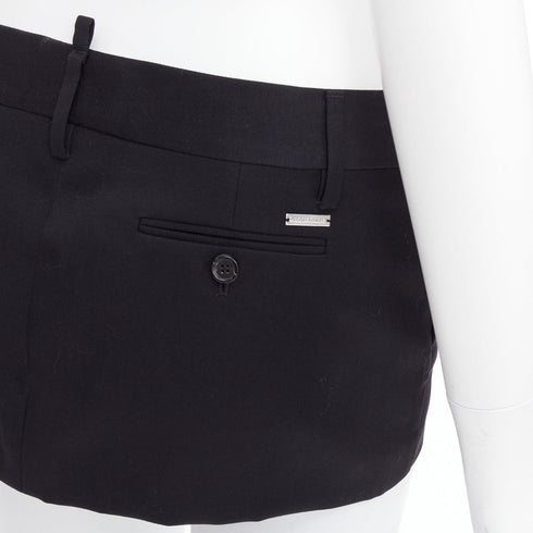 Women's Dsquared2 Virgin Wool Micro Mini Skirt