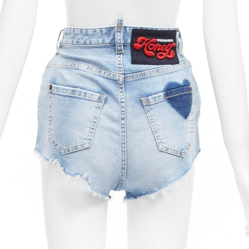 Women's Dsquared2 Honey Heart Denim Hot Pants