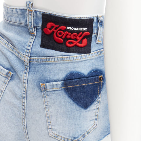 Women's Dsquared2 Honey Heart Denim Hot Pants