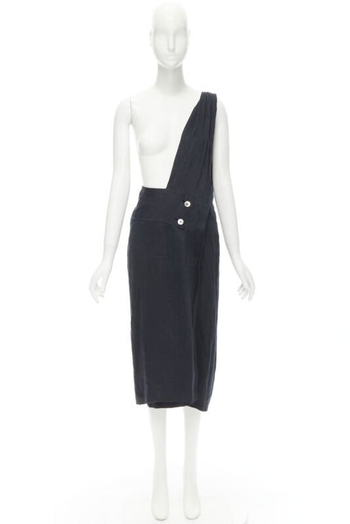Women's Comme Des Garcons Linen Dungaree Skirt