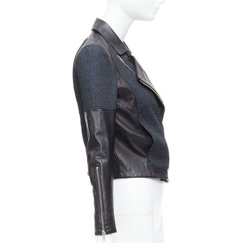 Women's Helmut Lang Leather Fabric Zip Biker