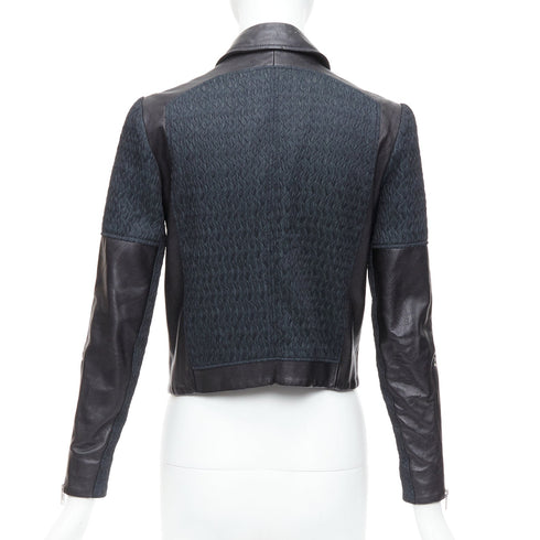 Women's Helmut Lang Leather Fabric Zip Biker