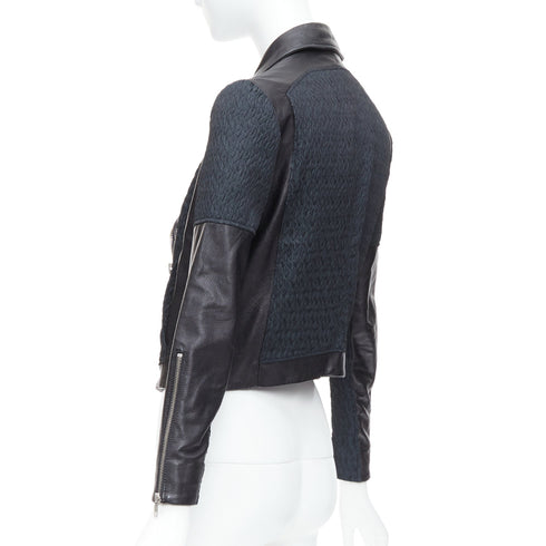 Women's Helmut Lang Leather Fabric Zip Biker