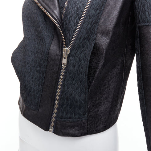Women's Helmut Lang Leather Fabric Zip Biker