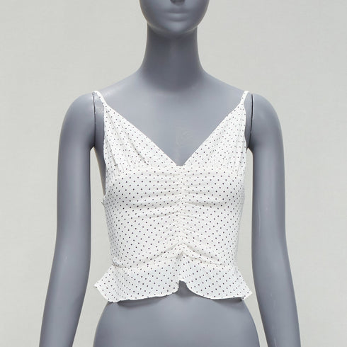 Women's Reformation White Polka Dot Tank Top