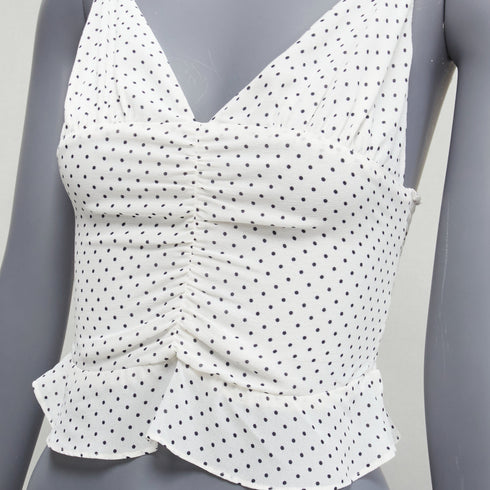 Women's Reformation White Polka Dot Tank Top