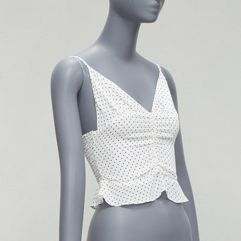 Women's Reformation White Polka Dot Tank Top