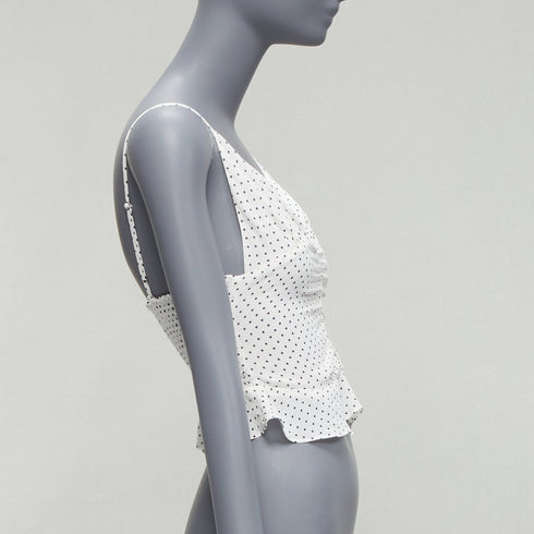Women's Reformation White Polka Dot Tank Top
