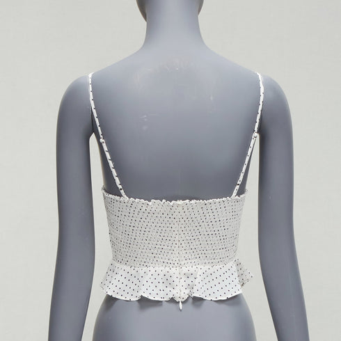 Women's Reformation White Polka Dot Tank Top