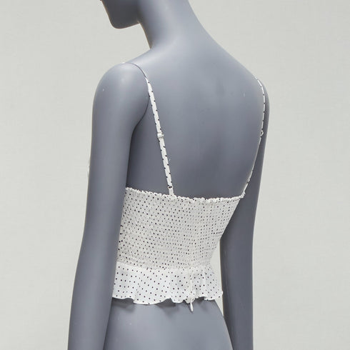 Women's Reformation White Polka Dot Tank Top