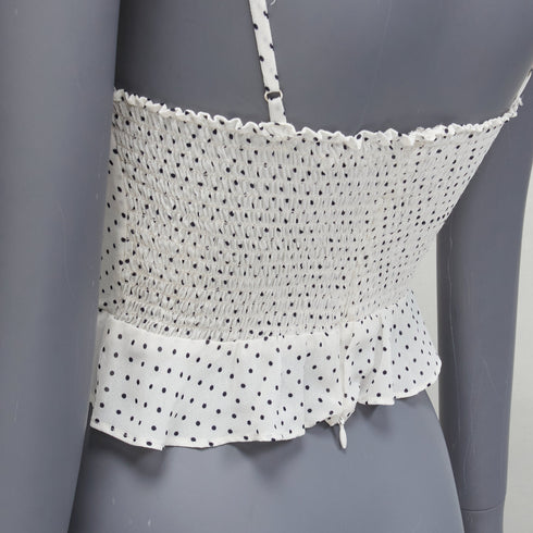 Women's Reformation White Polka Dot Tank Top