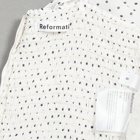 Women's Reformation White Polka Dot Tank Top