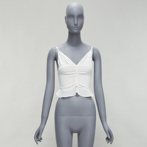 Women's Reformation White Polka Dot Tank Top