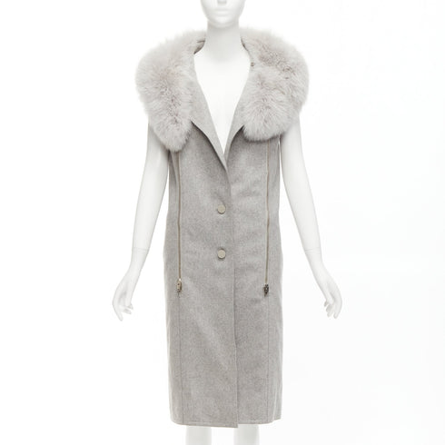 Women's Alexander Wang Fur Collar Wool Vest Dress