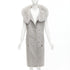Women's Alexander Wang Fur Collar Wool Vest Dress