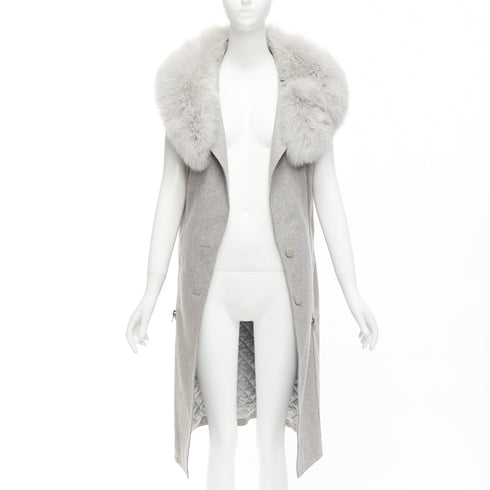 Women's Alexander Wang Fur Collar Wool Vest Dress