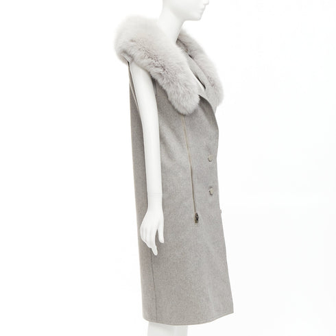 Women's Alexander Wang Fur Collar Wool Vest Dress