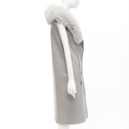 Women's Alexander Wang Fur Collar Wool Vest Dress