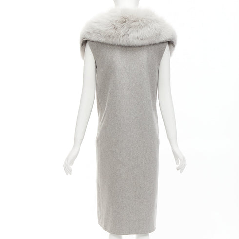Women's Alexander Wang Fur Collar Wool Vest Dress
