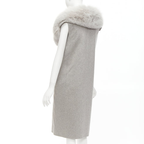 Women's Alexander Wang Fur Collar Wool Vest Dress