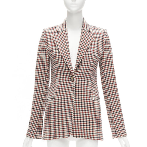 Women's Khaite Checked Virgin Wool Blazer