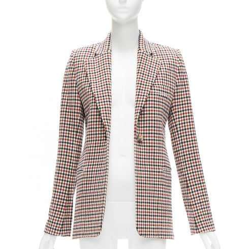 Women's Khaite Checked Virgin Wool Blazer
