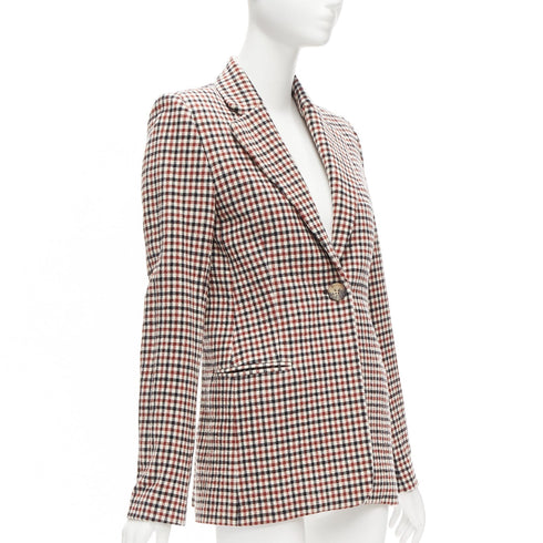 Women's Khaite Checked Virgin Wool Blazer