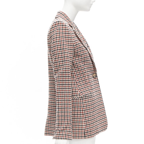 Women's Khaite Checked Virgin Wool Blazer