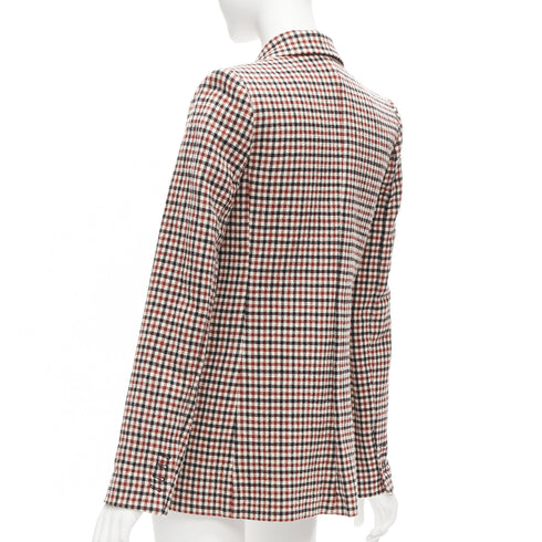 Women's Khaite Checked Virgin Wool Blazer