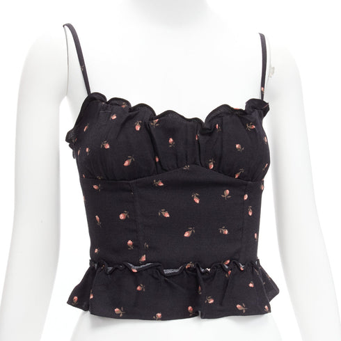 Women's Reformation Clarice Rose Print Crepe Top