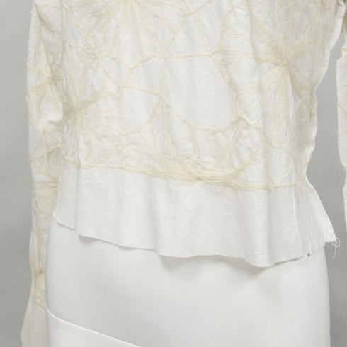 Women's Comme Des Garcons Linen Floral Crop Top