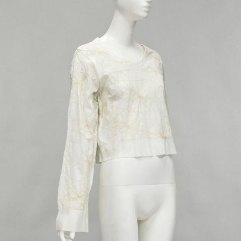 Women's Comme Des Garcons Linen Floral Crop Top