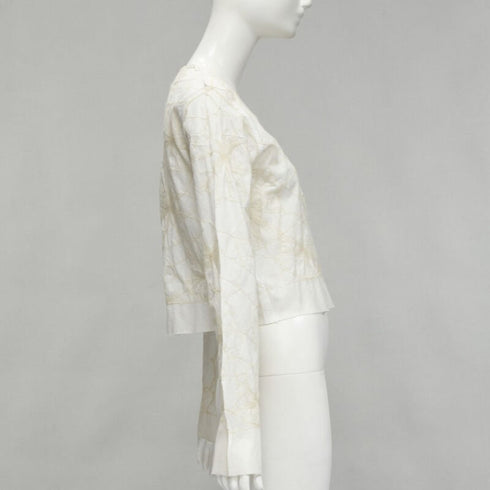 Women's Comme Des Garcons Linen Floral Crop Top