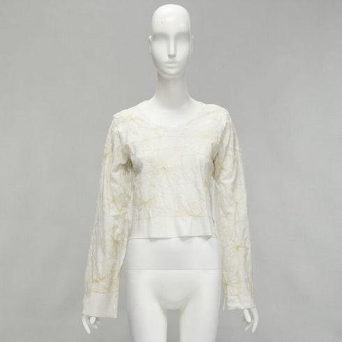 Women's Comme Des Garcons Linen Floral Crop Top