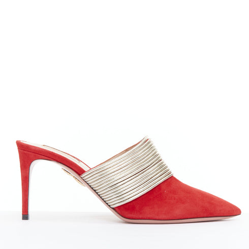 Women's Aquazzura Multi-Strand Heel Mules