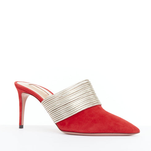 Women's Aquazzura Multi-Strand Heel Mules
