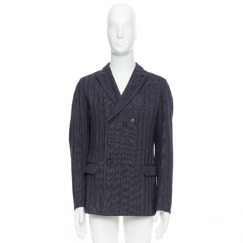 Men's Jil Sander Cotton Striped Double Blazer