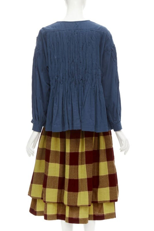 Women's Comme Des Garcons Shirred Checked Skirt