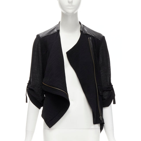 Women's Helmut Lang Leather Detail Biker Jacket