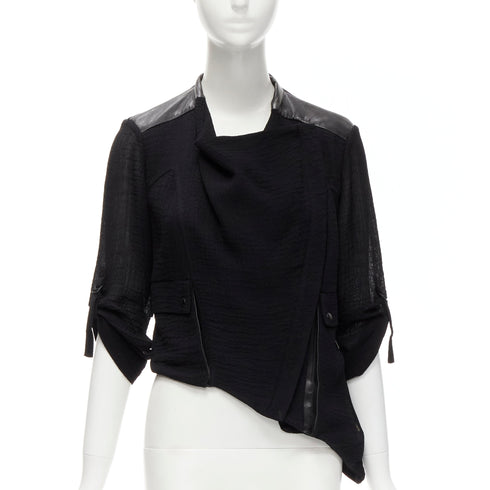 Women's Helmut Lang Leather Detail Biker Jacket