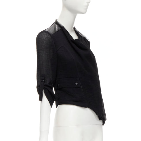 Women's Helmut Lang Leather Detail Biker Jacket