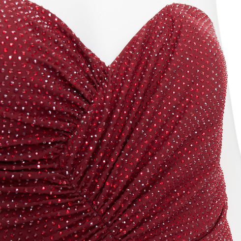 Women's Alexandre Vauthier Crystal Ruched Gown