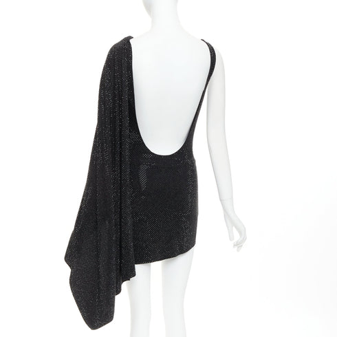Women's Alexandre Vauthier Crystal Draped Mini Dress