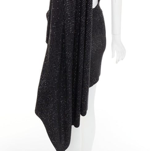 Women's Alexandre Vauthier Crystal Draped Mini Dress