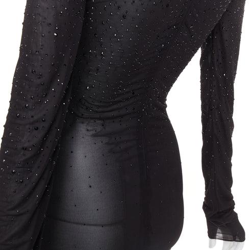 Women's Alexandre Vauthier Sheer Crystal Gown