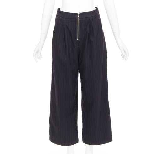 Women's Reformation Navy Pinstripe Wide Pants